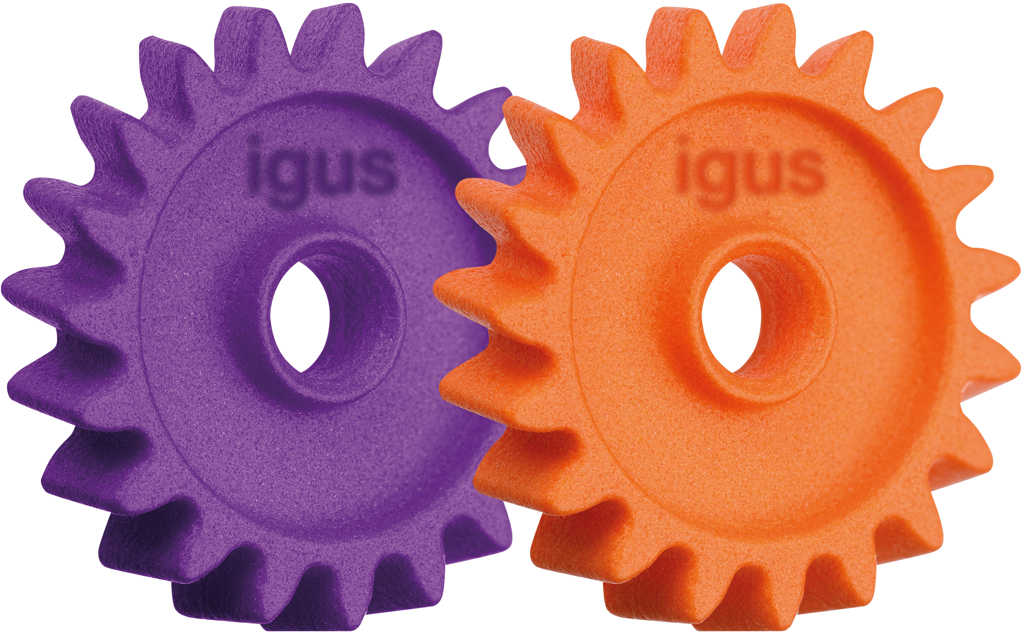 3D print_iglidur_i6_gears_colored_lila_orange